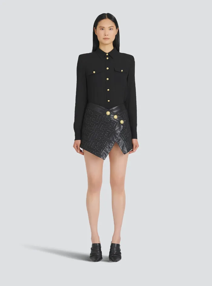 Balmain Tops And Shirts Womens Crpe De Chine Shirt Black Balmain Tops And Shirts Womens Crpe De Chine Shirt Black