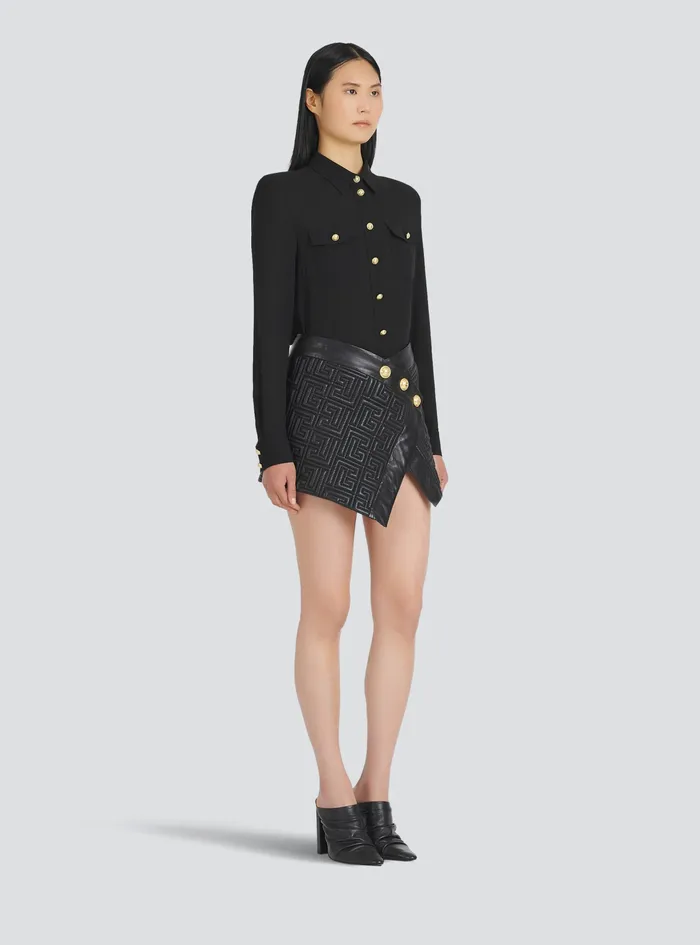 Balmain Tops And Shirts Womens Crpe De Chine Shirt Black Balmain Tops And Shirts Womens Crpe De Chine Shirt Black