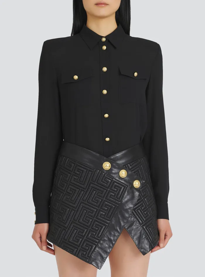 Balmain Tops And Shirts Womens Crpe De Chine Shirt Black Balmain Tops And Shirts Womens Crpe De Chine Shirt Black