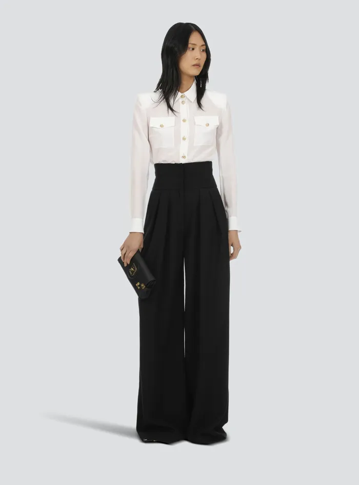 Balmain Tops And Shirts Womens Crpe De Chine Shirt White Balmain Tops And Shirts Womens Crpe De Chine Shirt White
