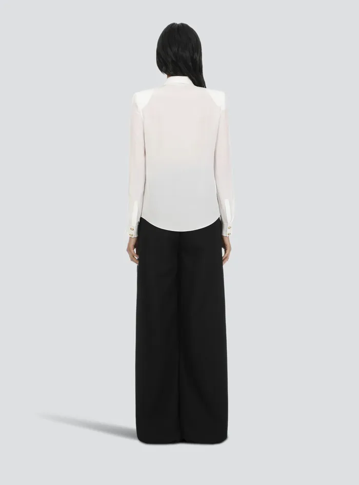 Balmain Tops And Shirts Womens Crpe De Chine Shirt White Balmain Tops And Shirts Womens Crpe De Chine Shirt White