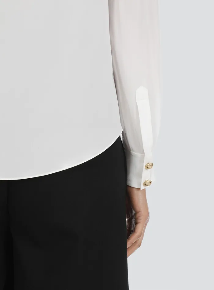 Balmain Tops And Shirts Womens Crpe De Chine Shirt White Balmain Tops And Shirts Womens Crpe De Chine Shirt White