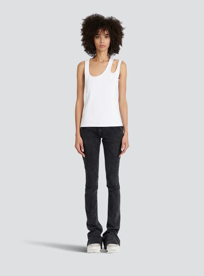 Balmain Tops And Shirts Womens Jersey Top White Balmain Tops And Shirts Womens Jersey Top White
