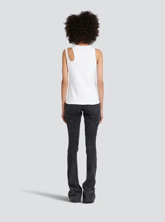 Balmain Tops And Shirts Womens Jersey Top White Balmain Tops And Shirts Womens Jersey Top White