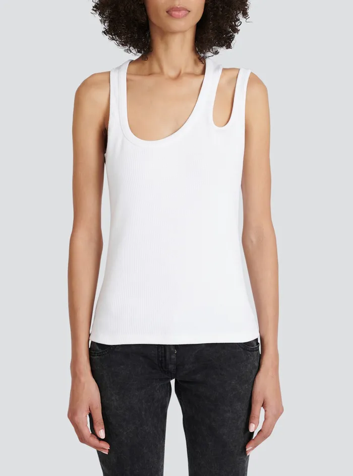 Balmain Tops And Shirts Womens Jersey Top White Balmain Tops And Shirts Womens Jersey Top White
