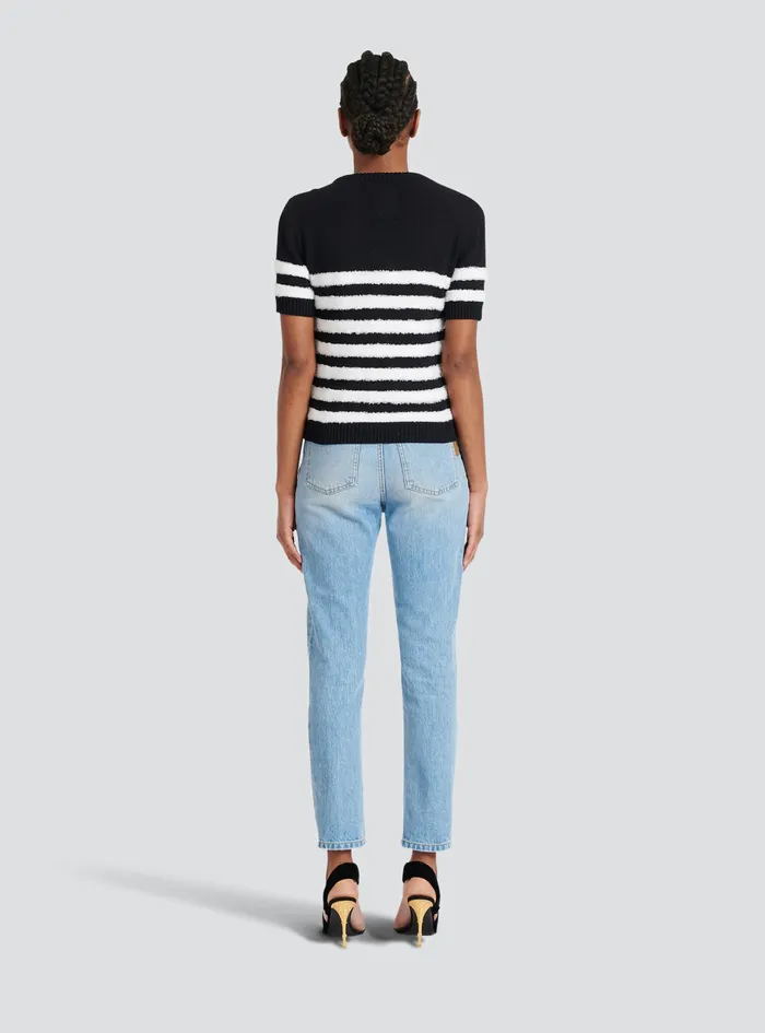 Balmain Tops And Shirts Womens Knit TShirt Black Balmain Tops And Shirts Womens Knit TShirt Black