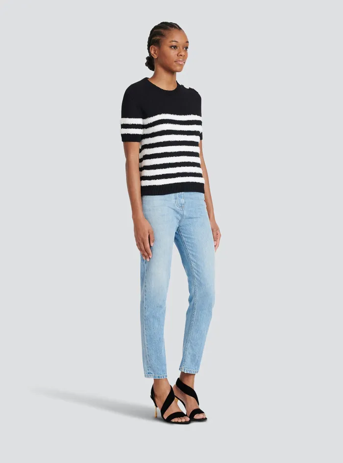 Balmain Tops And Shirts Womens Knit TShirt Black Balmain Tops And Shirts Womens Knit TShirt Black