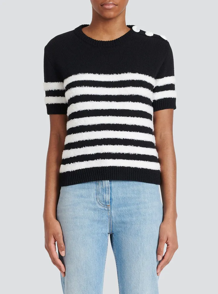 Balmain Tops And Shirts Womens Knit TShirt Black Balmain Tops And Shirts Womens Knit TShirt Black