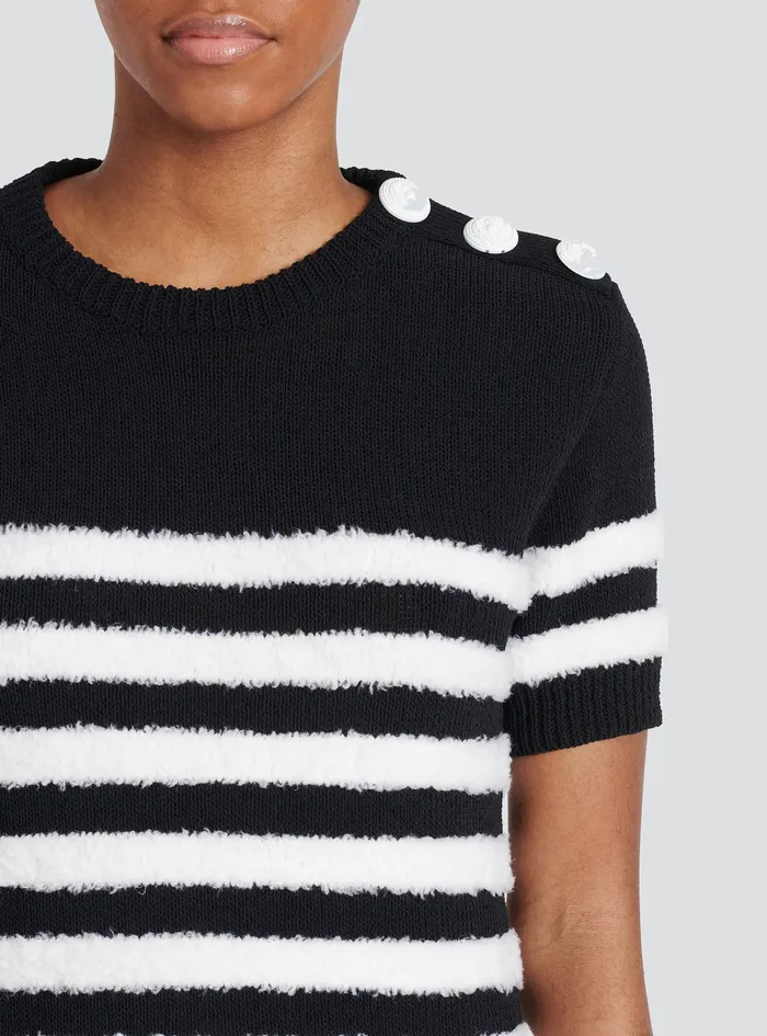 Balmain Tops And Shirts Womens Knit TShirt Black Balmain Tops And Shirts Womens Knit TShirt Black
