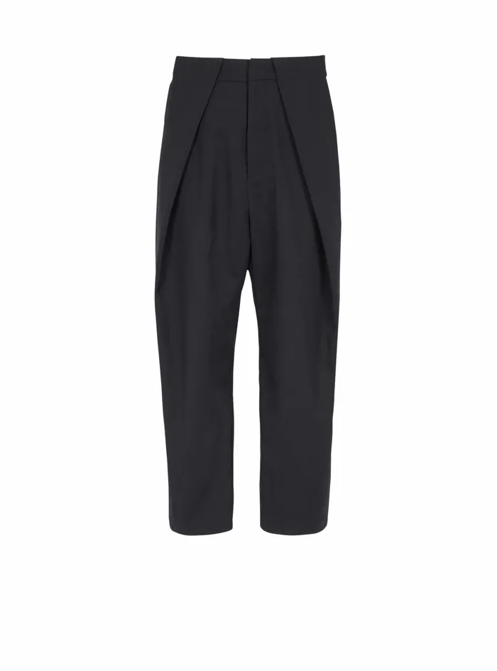 Balmain Trousers And Shorts Mens Cotton Pleated Pants Black