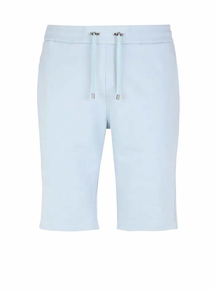 Balmain Trousers And Shorts Mens Cotton Shorts With Flocked Balmain Paris Logo Blue Balmain Trousers And Shorts Mens Cotton Shorts With Flocked Balmain Paris Logo Blue