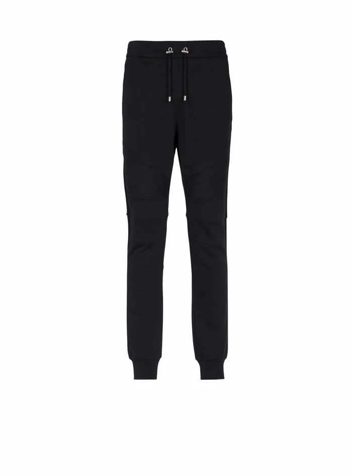 Balmain Trousers And Shorts Mens Cotton Sweatpants With Balmain Paris Logo Black Balmain Trousers And Shorts Mens Cotton Sweatpants With Balmain Paris Logo Black