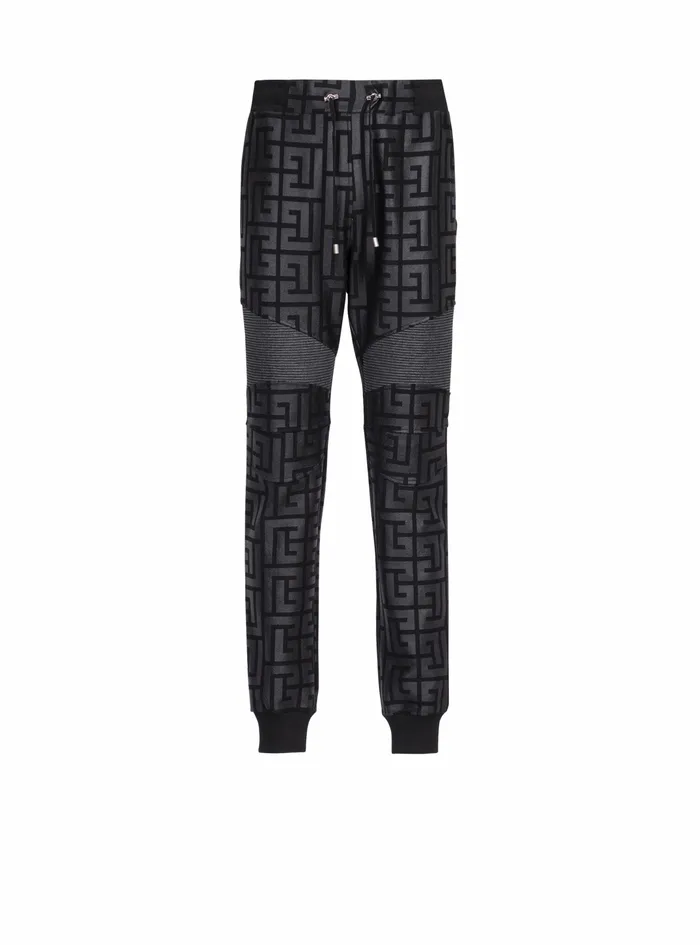 Balmain Trousers And Shorts Mens EcoDesigned Cotton Sweatpants With Maxi Balmain Monogram Black Balmain Trousers And Shorts Mens EcoDesigned Cotton Sweatpants With Maxi Balmain Monogram Black