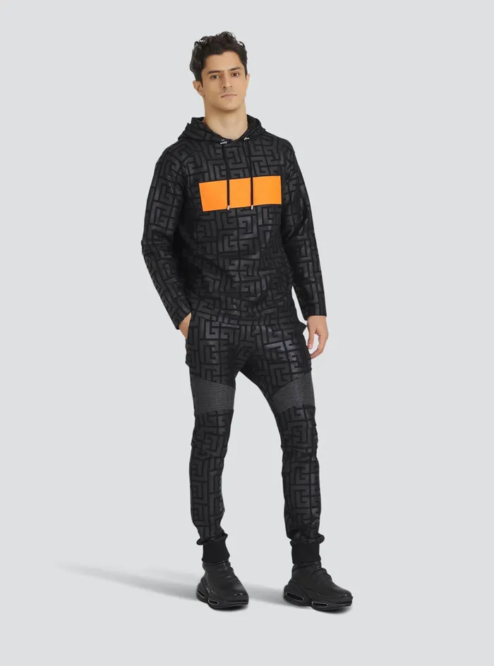 Balmain Trousers And Shorts Mens EcoDesigned Cotton Sweatpants With Maxi Balmain Monogram Black Balmain Trousers And Shorts Mens EcoDesigned Cotton Sweatpants With Maxi Balmain Monogram Black