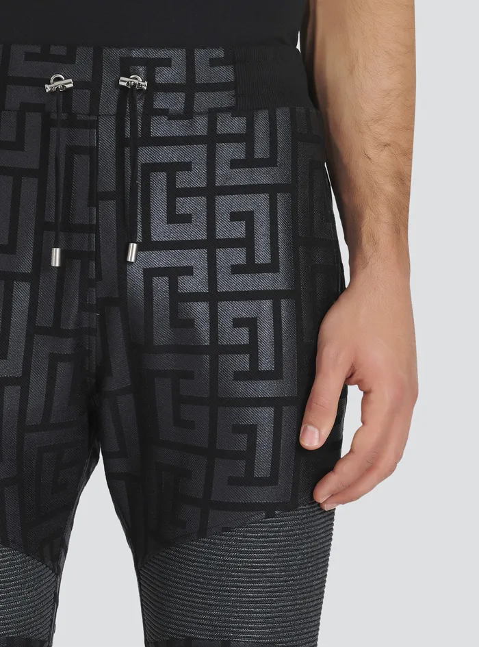 Balmain Trousers And Shorts Mens EcoDesigned Cotton Sweatpants With Maxi Balmain Monogram Black Balmain Trousers And Shorts Mens EcoDesigned Cotton Sweatpants With Maxi Balmain Monogram Black