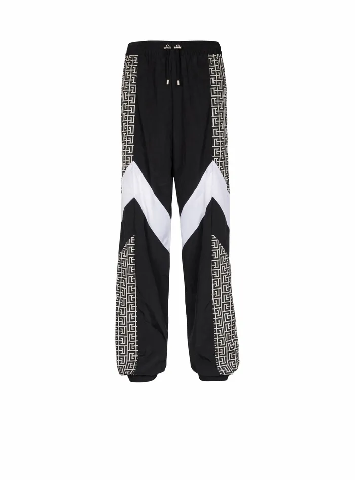 Balmain Trousers And Shorts Mens Sweatpants With Balmain Monogram Black