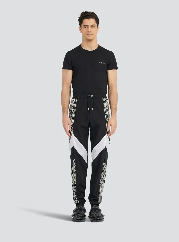 Balmain Trousers And Shorts Mens Sweatpants With Balmain Monogram Black Balmain Trousers And Shorts Mens Sweatpants With Balmain Monogram Black