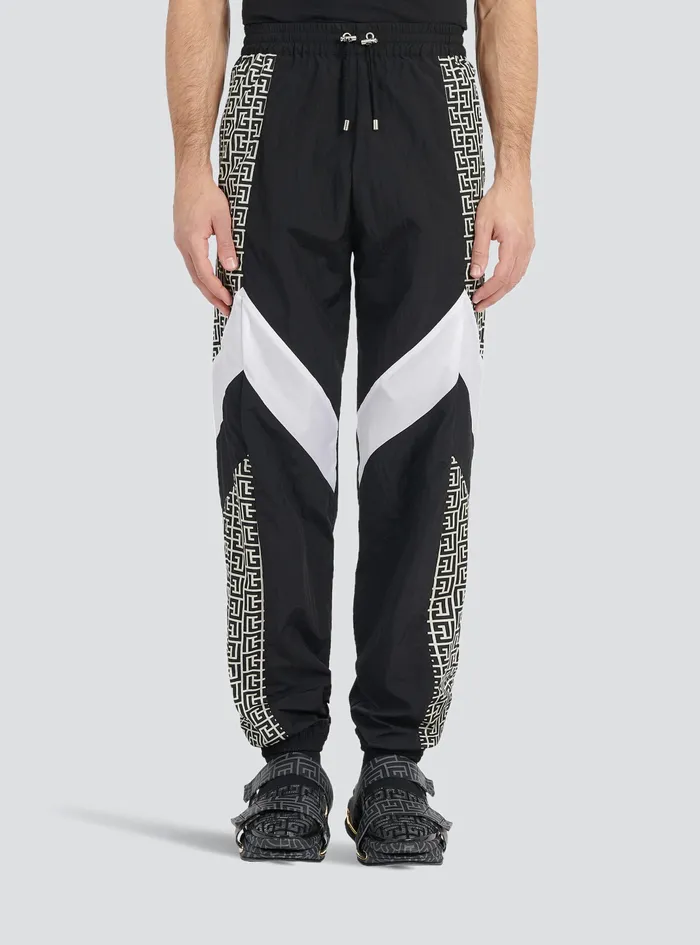 Balmain Trousers And Shorts Mens Sweatpants With Balmain Monogram Black Balmain Trousers And Shorts Mens Sweatpants With Balmain Monogram Black