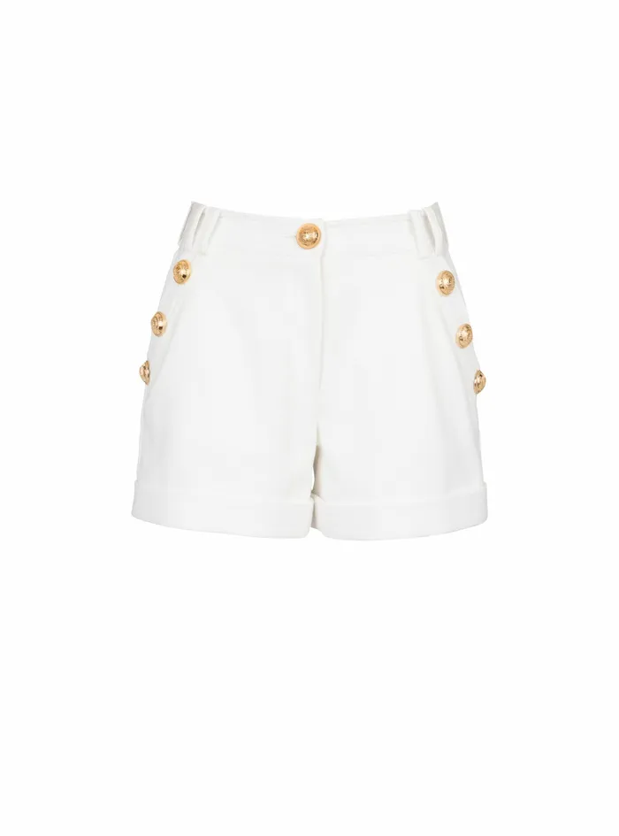 Balmain Trousers And Shorts Womens Cotton LowRise Shorts White