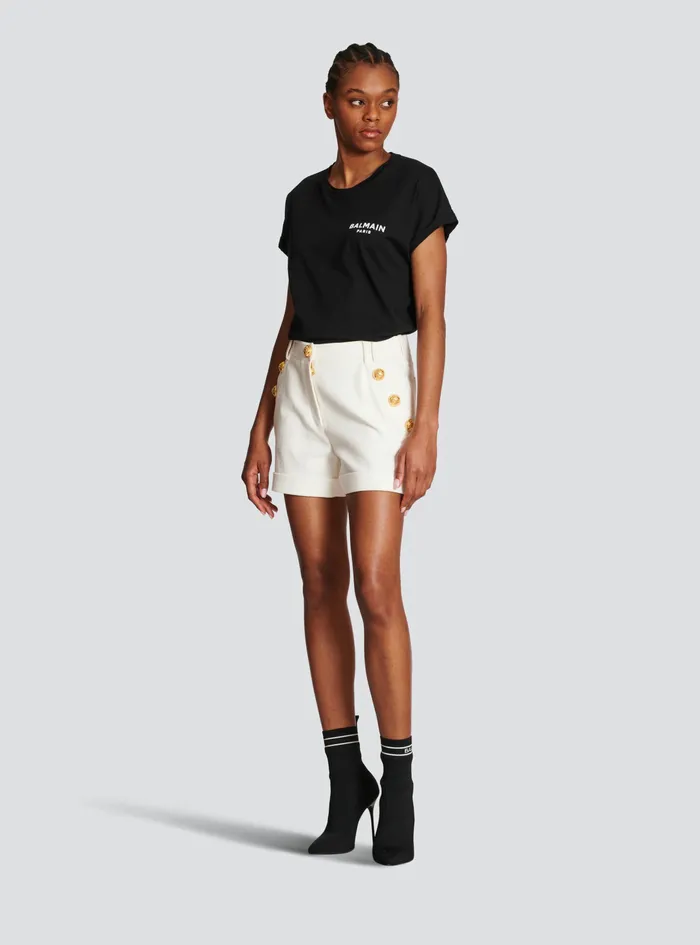 Balmain Trousers And Shorts Womens Cotton LowRise Shorts White Balmain Trousers And Shorts Womens Cotton LowRise Shorts White