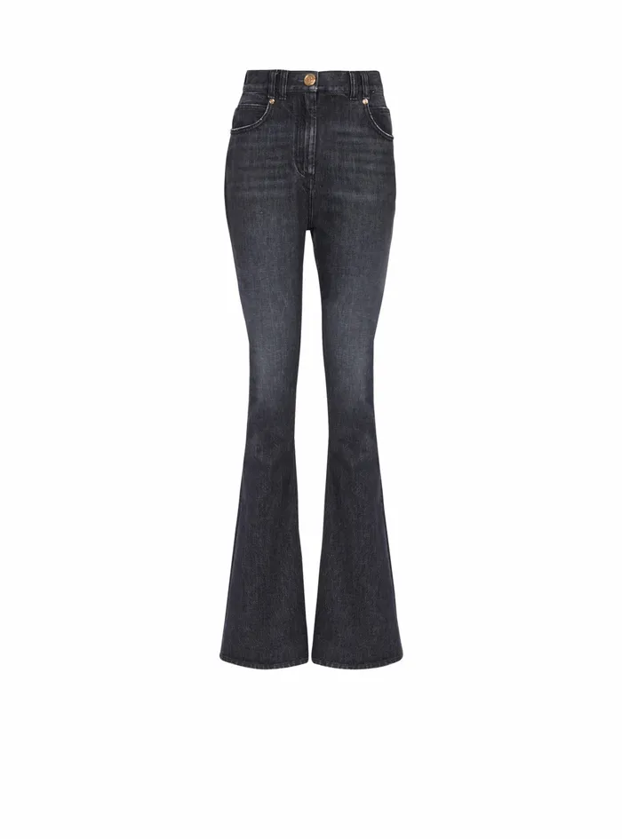 Balmain Trousers And Shorts Womens EcoDesigned Bootcut Jeans Black