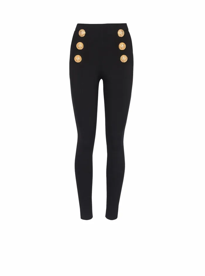 Balmain Trousers And Shorts Womens Jersey Skinny Pants Black