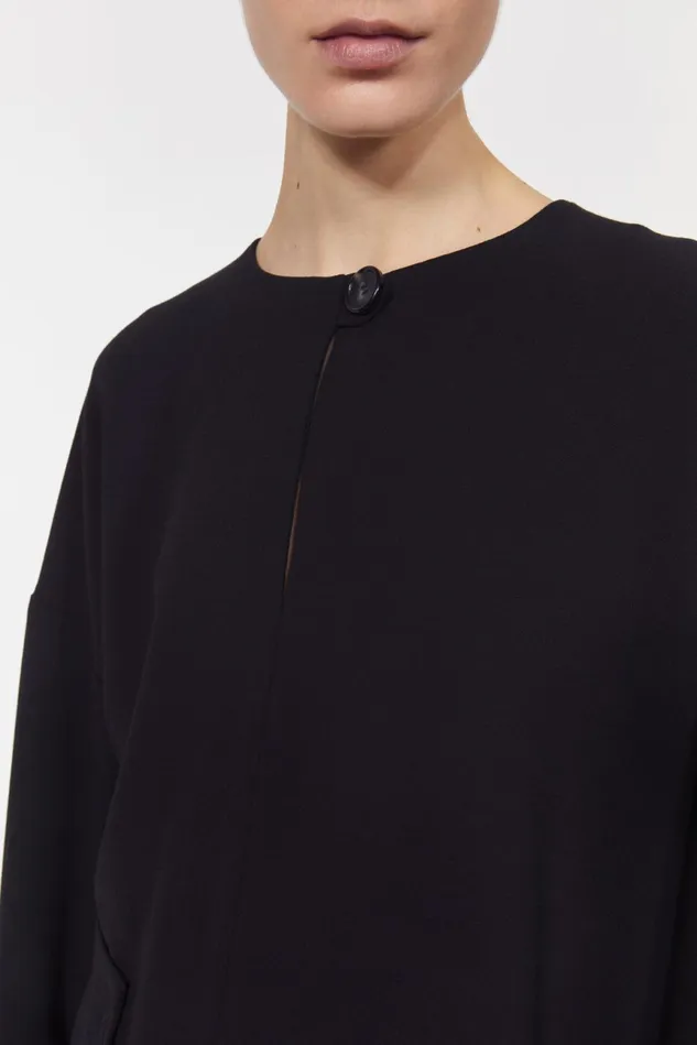 Beale Drape Top Black Women Rodebjer Tops