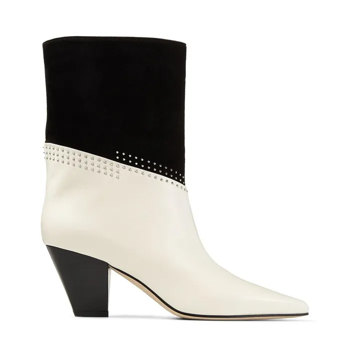 Bear 65 Latte And Black Nappa Leather Cowboy Boots With Microstuds Latteblack Women JIMMY CHOO Boots Bear 65 Latte And Black Nappa Leather Cowboy Boots With Microstuds Latteblack Women JIMMY CHOO Boots