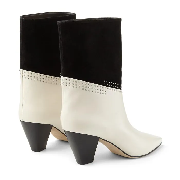 Bear 65 Latte And Black Nappa Leather Cowboy Boots With Microstuds Latteblack Women JIMMY CHOO Boots