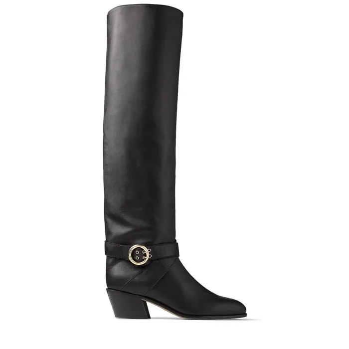 Beca Otk 45 Black Smooth Leather OverTheKnee Boots Black Women JIMMY CHOO Boots