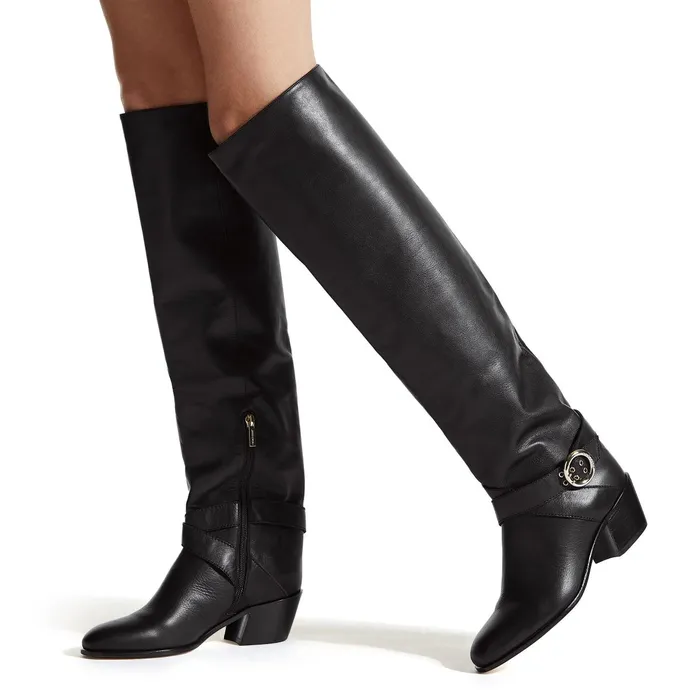 Beca Otk 45 Black Smooth Leather OverTheKnee Boots Black Women JIMMY CHOO Boots