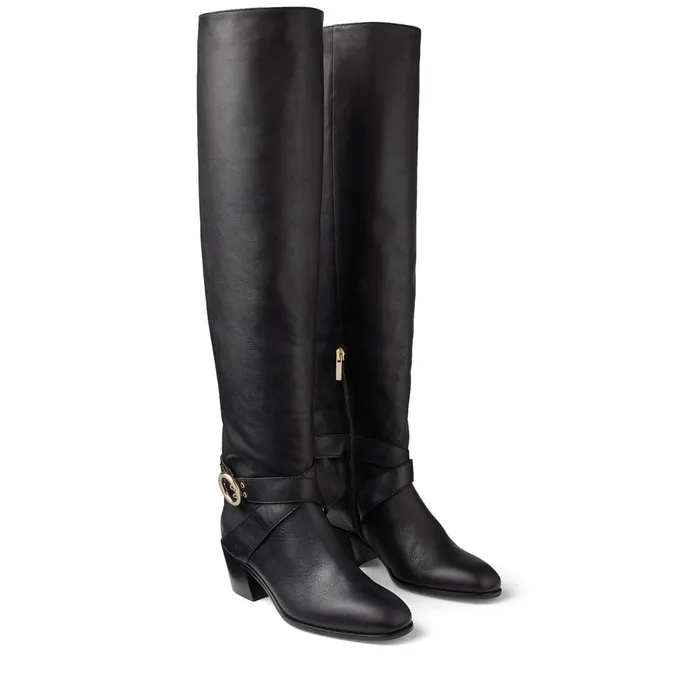 Beca Otk 45 Black Smooth Leather OverTheKnee Boots Black Women JIMMY CHOO Boots