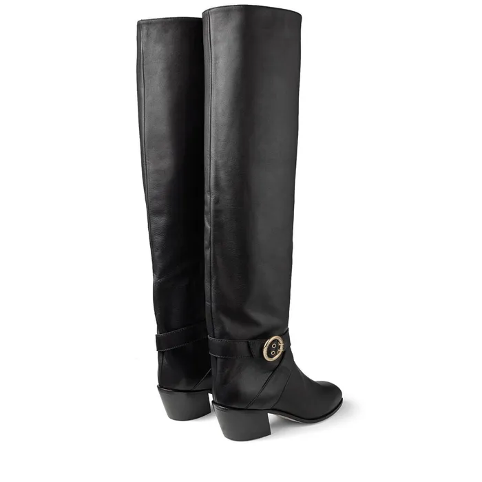 Beca Otk 45 Black Smooth Leather OverTheKnee Boots Black Women JIMMY CHOO Boots