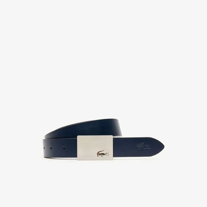 Belts Lacoste Mens Reversible Leather Belt And 2 Buckles Gift Set Noir Marine 166 Cheap On Sale