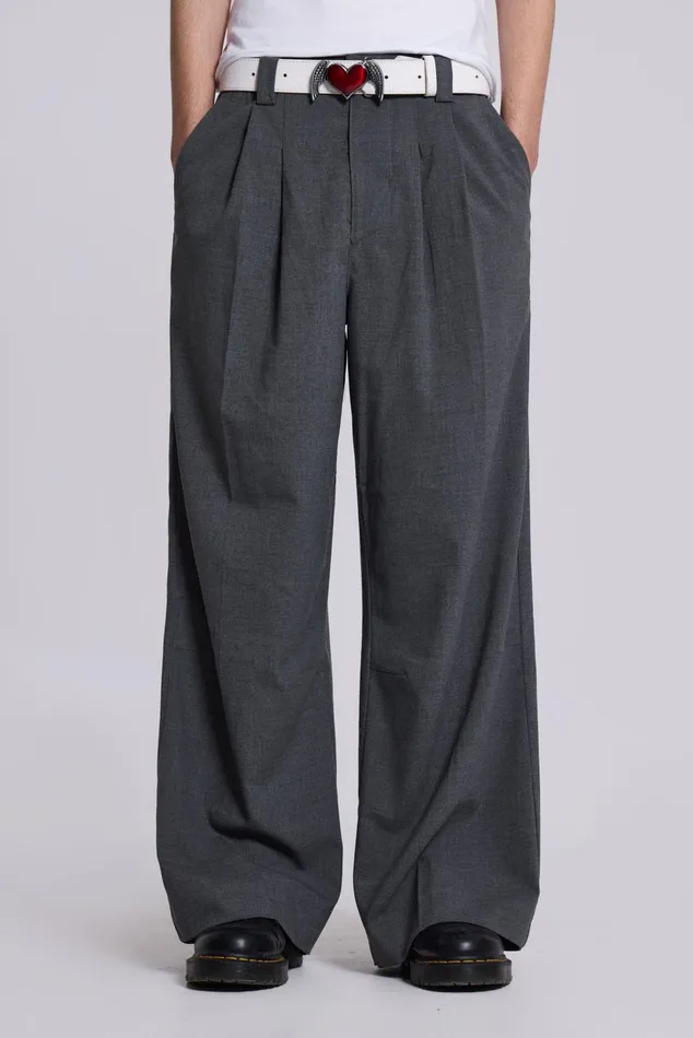 Bestsellers Men Jaded London Shop Goliath Grey Suit Pants