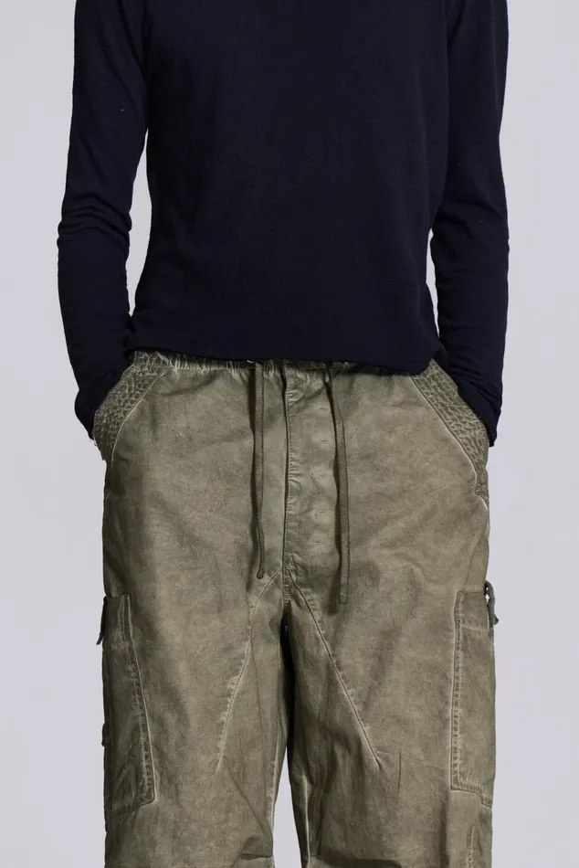 Bestsellers Men Jaded London Shop Khaki Oil Wash Parachute Pants