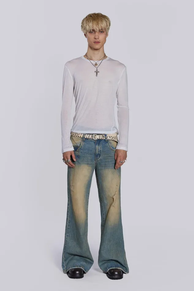 Bestsellers Men Jaded London Shop White Mist Long Sleeve