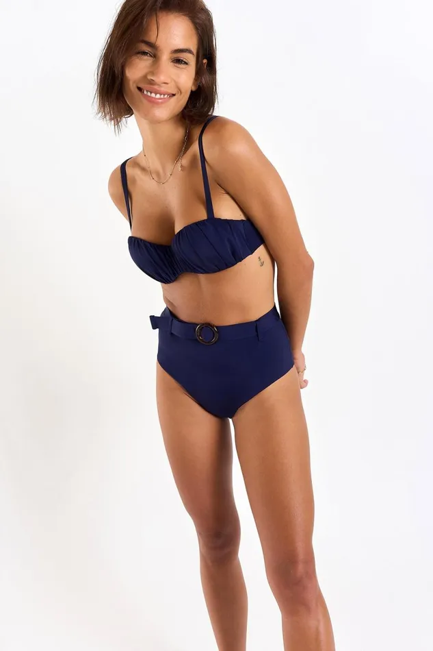 Bikini Navy Blue AULEO and SORAYA AMORES Navy Women Banana Moon Balconnette and Underwire Bikini Navy Blue AULEO and SORAYA AMORES Navy Women Banana Moon Balconnette and Underwire