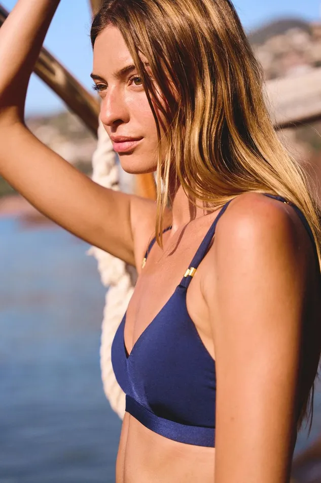 Bikini Navy Blue AULEO and SORAYA AMORES Navy Women Banana Moon Balconnette and Underwire