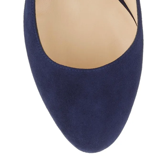 Billie 85 Navy Suede Round Toe Pumps With Chunky Heel Navy Women JIMMY CHOO Pumps Billie 85 Navy Suede Round Toe Pumps With Chunky Heel Navy Women JIMMY CHOO Pumps