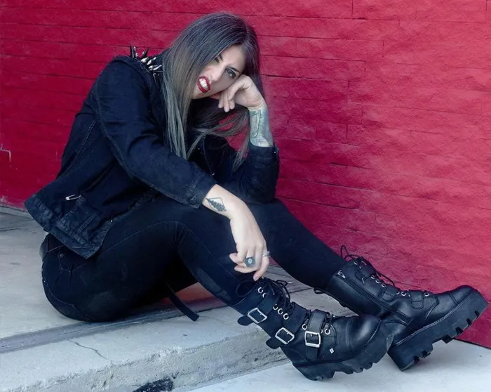 Black 12Eye 3Strap Dino Boot Men TUK Shoes Boots