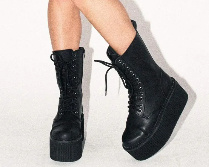 Black 12Eye Casbah Stratocreeper Boot Men TUK Shoes Boots