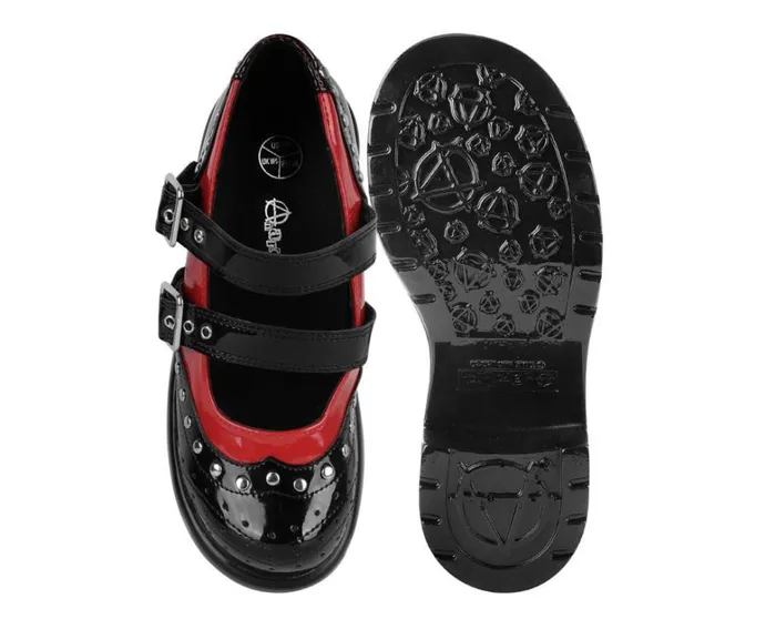 Black and Red Patent Brogue Bubble Mary Jane Women TUK Shoes Mary Janes Black and Red Patent Brogue Bubble Mary Jane Women TUK Shoes Mary Janes