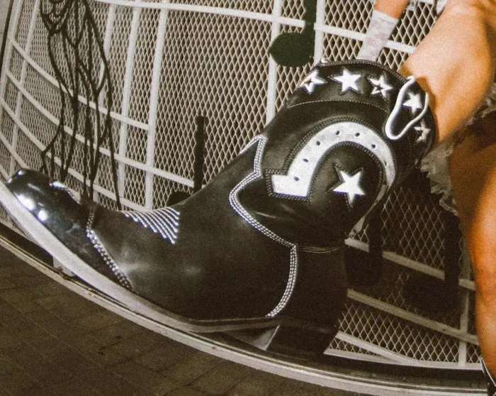 Black and White Horseshoe Star Western Boot Women TUK Shoes Vegan Black and White Horseshoe Star Western Boot Women TUK Shoes Vegan