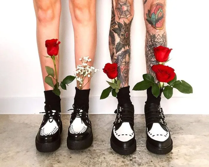 Black and White TUKskin Vegan 3Buckle Pointed Creeper Boot Women TUK Shoes Vegan Black and White TUKskin Vegan 3Buckle Pointed Creeper Boot Women TUK Shoes Vegan
