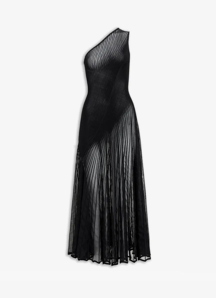 Black ASYMMETRICAL TWISTED DRESS Women Alaa Dresses