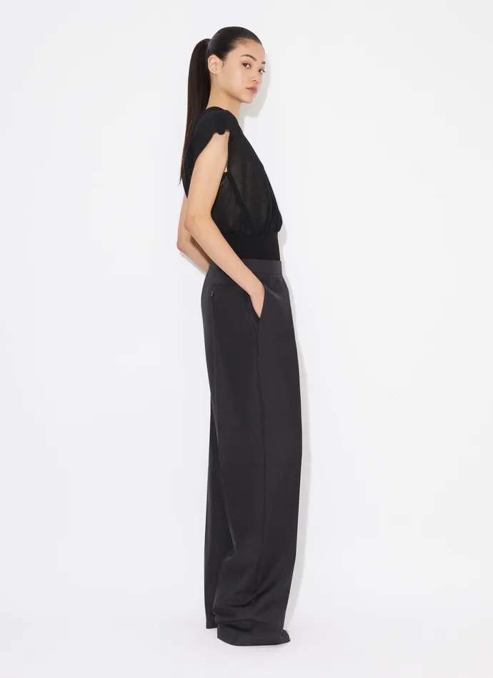 Black BODY T SHIRT IN FLOWY KNIT Women Alaa Bodysuits and Leggings