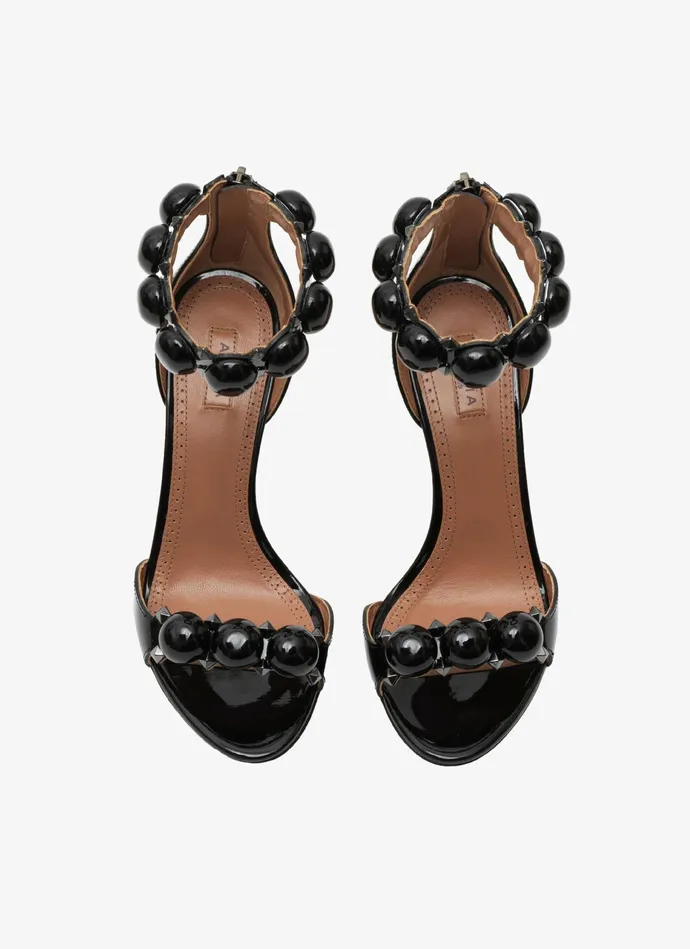Black Bombe Sandals In Patent Calfskin Women Alaa Sandals Black Bombe Sandals In Patent Calfskin Women Alaa Sandals