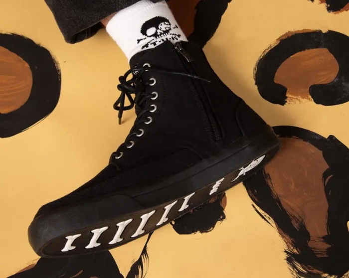 Black Canvas 8Eye Sneaker Boot Men TUK Shoes Vegan Black Canvas 8Eye Sneaker Boot Men TUK Shoes Vegan