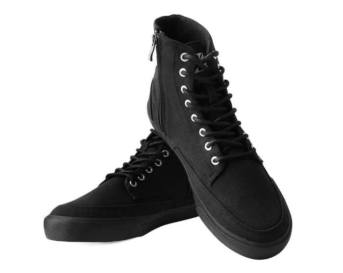 Black Canvas 8Eye Sneaker Boot Men TUK Shoes Vegan Black Canvas 8Eye Sneaker Boot Men TUK Shoes Vegan
